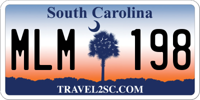 SC license plate MLM198