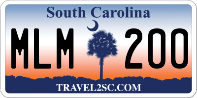 SC license plate MLM200