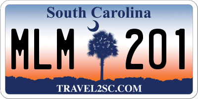 SC license plate MLM201