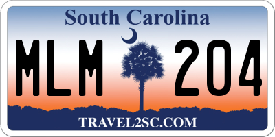 SC license plate MLM204