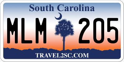 SC license plate MLM205