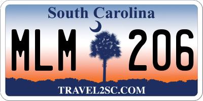 SC license plate MLM206