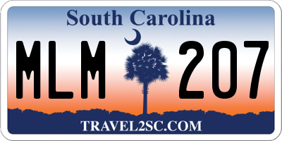 SC license plate MLM207