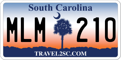 SC license plate MLM210