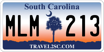 SC license plate MLM213