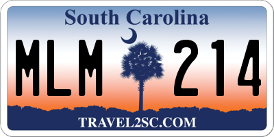 SC license plate MLM214
