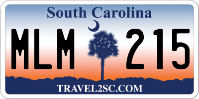 SC license plate MLM215