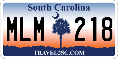 SC license plate MLM218