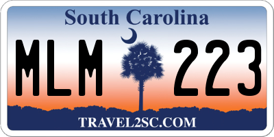 SC license plate MLM223
