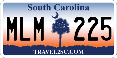 SC license plate MLM225