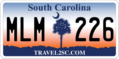 SC license plate MLM226