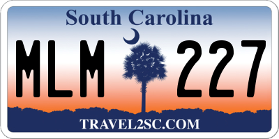 SC license plate MLM227