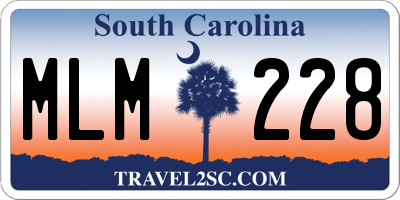 SC license plate MLM228