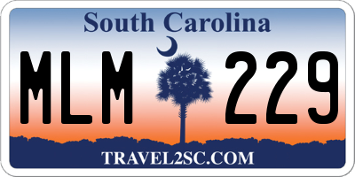 SC license plate MLM229