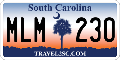 SC license plate MLM230