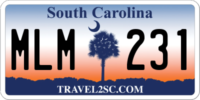SC license plate MLM231