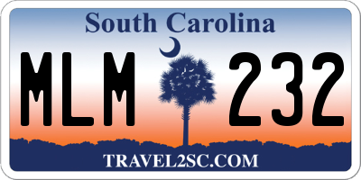 SC license plate MLM232