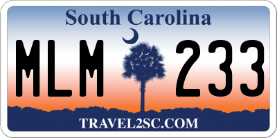 SC license plate MLM233