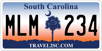 SC license plate MLM234