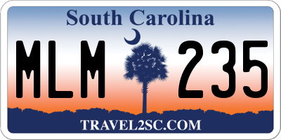 SC license plate MLM235