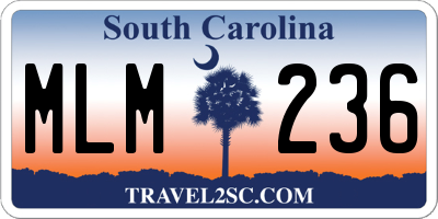 SC license plate MLM236