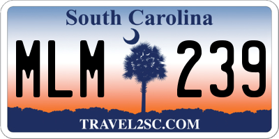 SC license plate MLM239