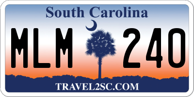 SC license plate MLM240