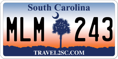 SC license plate MLM243