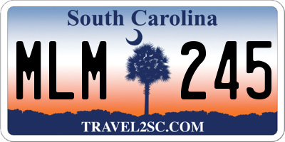 SC license plate MLM245