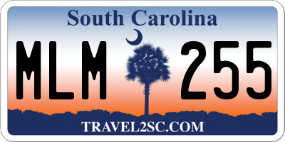 SC license plate MLM255