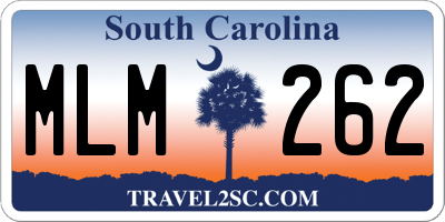 SC license plate MLM262