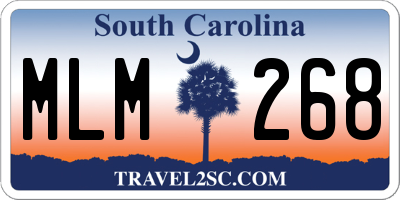 SC license plate MLM268