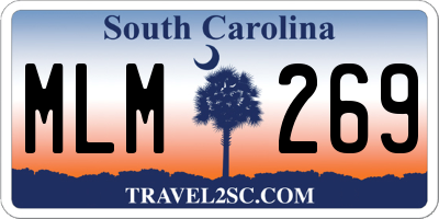 SC license plate MLM269