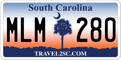 SC license plate MLM280