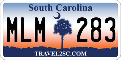 SC license plate MLM283