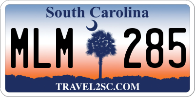SC license plate MLM285