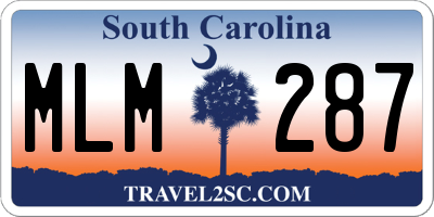 SC license plate MLM287