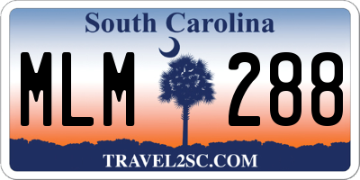 SC license plate MLM288