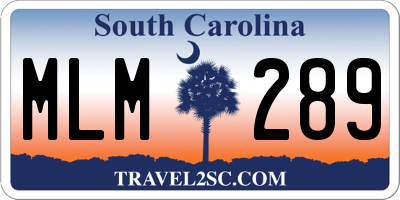 SC license plate MLM289