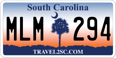 SC license plate MLM294