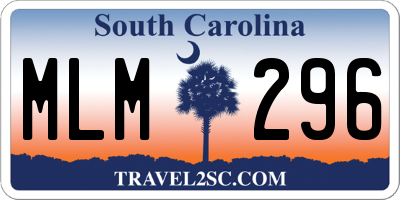 SC license plate MLM296