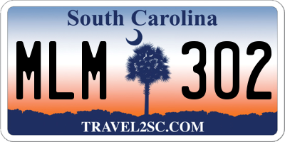SC license plate MLM302