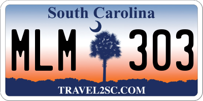 SC license plate MLM303