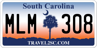 SC license plate MLM308