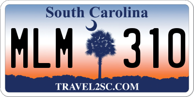 SC license plate MLM310