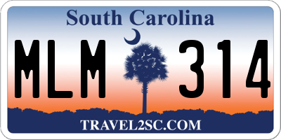 SC license plate MLM314