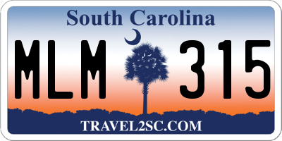 SC license plate MLM315