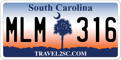 SC license plate MLM316