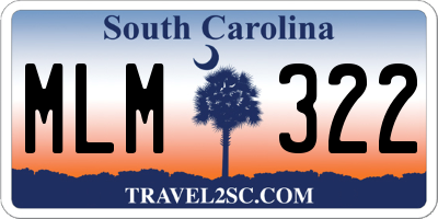 SC license plate MLM322