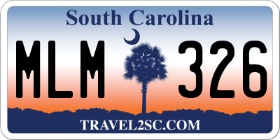 SC license plate MLM326